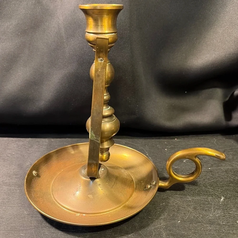 Vintage Brass Gimbal Ship Candlestick Holder Nautical Chamberstick 7.5 Inch